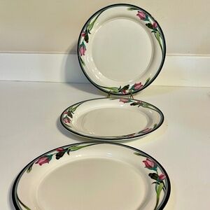 Lenox Chinastone Midnight Blossoms 3 Plate Set 8.5"